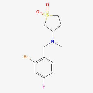 molecular formula C12H15BrFNO2S B14914195 3-((2-Bromo-4-fluorobenzyl)(methyl)amino)tetrahydrothiophene 1,1-dioxide 