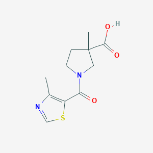 molecular formula C11H14N2O3S B14914222 3-Methyl-1-(4-methylthiazole-5-carbonyl)pyrrolidine-3-carboxylic acid 