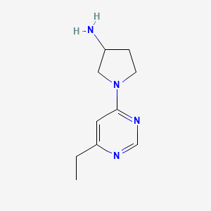 molecular formula C10H16N4 B1491425 1-(6-乙基嘧啶-4-基)吡咯烷-3-胺 CAS No. 1239769-09-5
