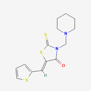 3-(1-Piperidinylmethyl)-5-(2-thienylmethylene)-2-thioxo-1,3-thiazolidin-4-one