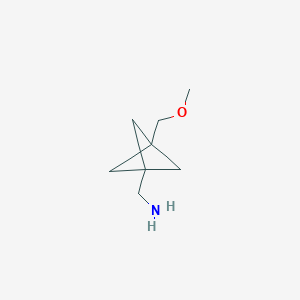 molecular formula C8H15NO B14914291 (3-(Methoxymethyl)bicyclo[1.1.1]pentan-1-yl)methanamine 