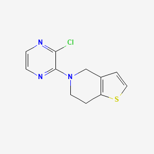 molecular formula C11H10ClN3S B1491432 2-chloro-3-{4H,5H,6H,7H-thieno[3,2-c]pyridin-5-yl}pyrazine CAS No. 1248370-97-9