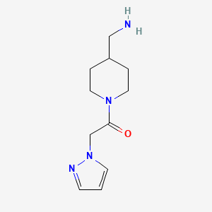 1-[4-(aminomethyl)piperidin-1-yl]-2-(1H-pyrazol-1-yl)ethan-1-one