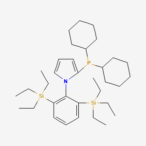 molecular formula C34H58NPSi2 B14914375 1-(2,6-Bis(triethylsilyl)phenyl)-2-(dicyclohexylphosphanyl)-1H-pyrrole 