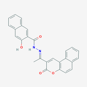 3-hydroxy-N'-[(1E)-1-(3-oxo-3H-benzo[f]chromen-2-yl)ethylidene]naphthalene-2-carbohydrazide