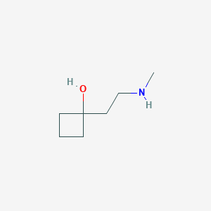 molecular formula C7H15NO B14914476 1-[2-(Methylamino)ethyl]cyclobutanol 