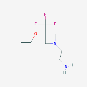 molecular formula C8H15F3N2O B1491455 2-(3-Ethoxy-3-(trifluoromethyl)azetidin-1-yl)ethan-1-amine CAS No. 2097998-40-6