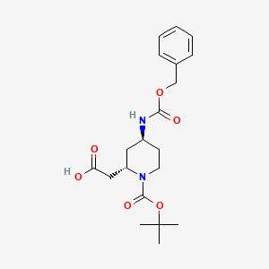 2-((2S,4S)-4-(((Benzyloxy)carbonyl)amino)-1-(tert-butoxycarbonyl)piperidin-2-yl)acetic acid