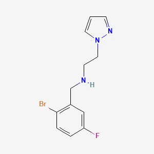 molecular formula C12H13BrFN3 B14914613 n-(2-Bromo-5-fluorobenzyl)-2-(1h-pyrazol-1-yl)ethan-1-amine 