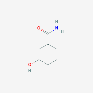 molecular formula C7H13NO2 B14914639 3-Hydroxycyclohexane-1-carboxamide 