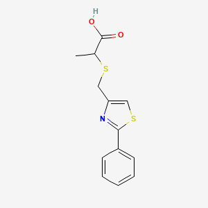 2-(((2-Phenylthiazol-4-yl)methyl)thio)propanoic acid