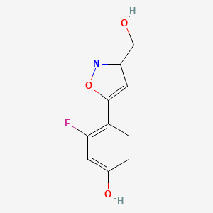 molecular formula C10H8FNO3 B14914670 3-Fluoro-4-(3-(hydroxymethyl)isoxazol-5-yl)phenol 