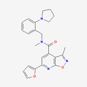 6-(Furan-2-yl)-n,3-dimethyl-N-(2-(pyrrolidin-1-yl)benzyl)isoxazolo[5,4-b]pyridine-4-carboxamide