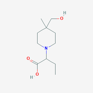2-(4-(Hydroxymethyl)-4-methylpiperidin-1-yl)butanoic acid