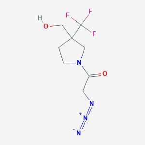 molecular formula C8H11F3N4O2 B1491470 2-Azido-1-(3-(hydroxymethyl)-3-(trifluoromethyl)pyrrolidin-1-yl)ethan-1-one CAS No. 2098042-85-2
