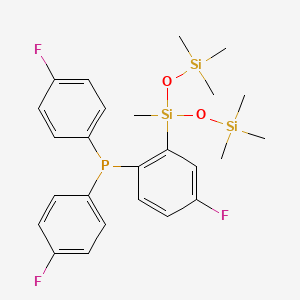 molecular formula C25H32F3O2PSi3 B14914704 (4-Fluoro-2-(1,1,1,3,5,5,5-heptamethyltrisiloxan-3-yl)phenyl)bis(4-fluorophenyl)phosphane 