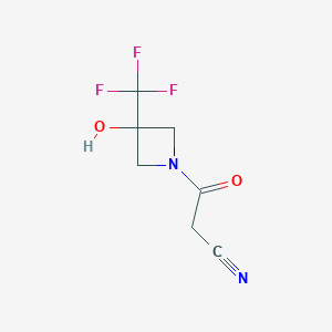 molecular formula C7H7F3N2O2 B1491473 3-(3-Hydroxy-3-(trifluoromethyl)azetidin-1-yl)-3-oxopropanenitrile CAS No. 2091216-42-9
