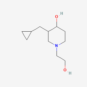 molecular formula C11H21NO2 B1491475 3-(环丙基甲基)-1-(2-羟乙基)哌啶-4-醇 CAS No. 2097998-54-2