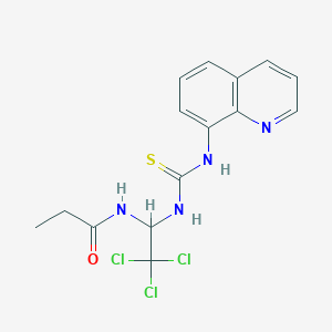 N-[2,2,2-Trichloro-1-(3-quinolin-8-yl-thioureido)-ethyl]-propionamide