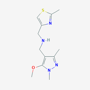 molecular formula C12H18N4OS B14914768 1-(5-Methoxy-1,3-dimethyl-1h-pyrazol-4-yl)-N-((2-methylthiazol-4-yl)methyl)methanamine 