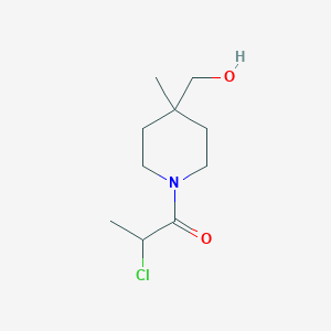 molecular formula C10H18ClNO2 B1491478 2-Chloro-1-(4-(hydroxymethyl)-4-methylpiperidin-1-yl)propan-1-one CAS No. 2006698-00-4