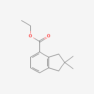 molecular formula C14H18O2 B14914784 Ethyl 2,2-dimethyl-2,3-dihydro-1H-indene-4-carboxylate 