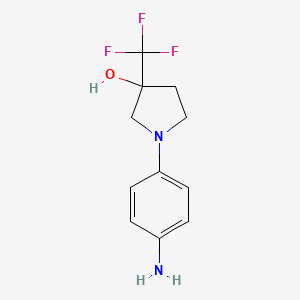 molecular formula C11H13F3N2O B1491483 1-(4-氨基苯基)-3-(三氟甲基)吡咯烷-3-醇 CAS No. 2098068-48-3