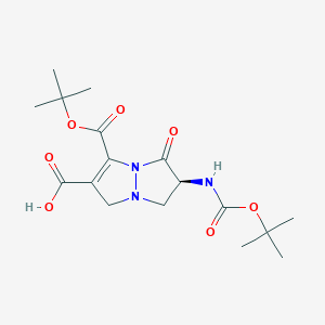 molecular formula C17H25N3O7 B14914836 (S)-3-(tert-Butoxycarbonyl)-6-((tert-butoxycarbonyl)amino)-5-oxo-6,7-dihydro-1H,5H-pyrazolo[1,2-a]pyrazole-2-carboxylic acid 