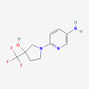 molecular formula C10H12F3N3O B1491484 1-(5-氨基吡啶-2-基)-3-(三氟甲基)吡咯烷-3-醇 CAS No. 2097996-81-9