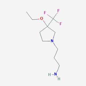 3-(3-Ethoxy-3-(trifluoromethyl)pyrrolidin-1-yl)propan-1-amine