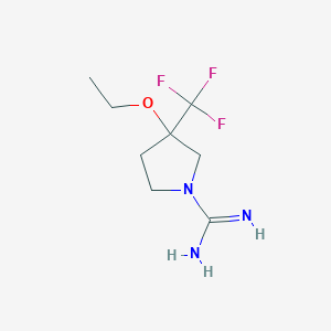 molecular formula C8H14F3N3O B1491486 3-Ethoxy-3-(trifluoromethyl)pyrrolidine-1-carboximidamide CAS No. 2098088-19-6