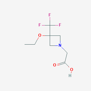 molecular formula C8H12F3NO3 B1491487 2-(3-乙氧基-3-(三氟甲基)氮杂环丁-1-基)乙酸 CAS No. 2097998-36-0
