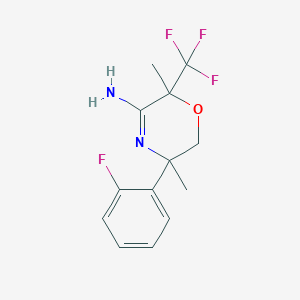 molecular formula C13H14F4N2O B14914889 5-(2-Fluorophenyl)-2,5-dimethyl-2-(trifluoromethyl)-5,6-dihydro-2H-1,4-oxazin-3-amine 