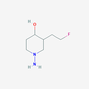 molecular formula C7H15FN2O B1491490 1-氨基-3-(2-氟乙基)哌啶-4-醇 CAS No. 2097995-76-9