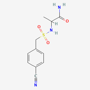 molecular formula C11H13N3O3S B14914912 2-(((4-Cyanophenyl)methyl)sulfonamido)propanamide 