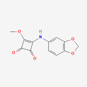 molecular formula C12H9NO5 B14914942 3-(Benzo[d][1,3]dioxol-5-ylamino)-4-methoxycyclobut-3-ene-1,2-dione 