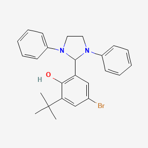 molecular formula C25H27BrN2O B14914950 4-Bromo-2-tert-butyl-6-(1,3-diphenylimidazolidin-2-yl)phenol 