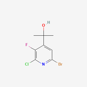 molecular formula C8H8BrClFNO B14915046 2-(6-Bromo-2-chloro-3-fluoropyridin-4-yl)propan-2-ol 