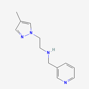 molecular formula C12H16N4 B14915081 2-(4-Methyl-1h-pyrazol-1-yl)-N-(pyridin-3-ylmethyl)ethan-1-amine 