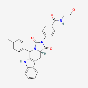 molecular formula C30H28N4O4 B14915120 N-(2-methoxyethyl)-4-[(15S)-10-(4-methylphenyl)-12,14-dioxo-8,11,13-triazatetracyclo[7.7.0.02,7.011,15]hexadeca-1(9),2,4,6-tetraen-13-yl]benzamide 