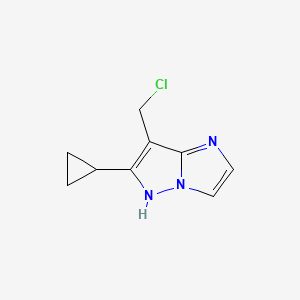 molecular formula C9H10ClN3 B1491519 7-(chloromethyl)-6-cyclopropyl-1H-imidazo[1,2-b]pyrazole CAS No. 2090639-98-6