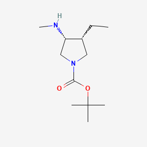 molecular formula C12H24N2O2 B14915212 (3R,4R)-tert-Butyl 3-ethyl-4-(methylamino)pyrrolidine-1-carboxylate 