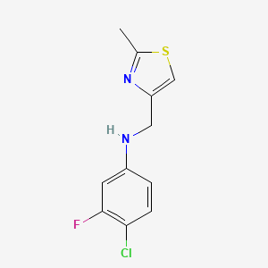 molecular formula C11H10ClFN2S B14915235 4-Chloro-3-fluoro-N-((2-methylthiazol-4-yl)methyl)aniline 