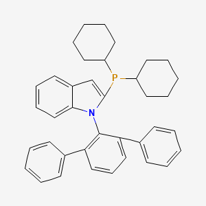 molecular formula C38H40NP B14915268 dicyclohexyl-[1-(2,6-diphenylphenyl)indol-2-yl]phosphane 