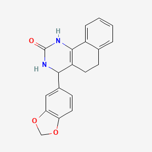 molecular formula C19H16N2O3 B14915296 4-(1,3-benzodioxol-5-yl)-3,4,5,6-tetrahydro-1H-benzo[h]quinazolin-2-one 