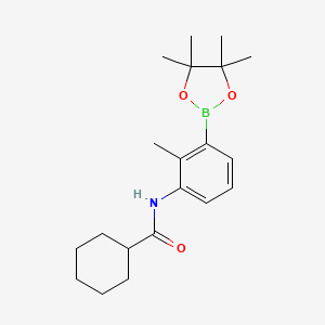 molecular formula C20H30BNO3 B14915322 N-(2-Methyl-3-(4,4,5,5-tetramethyl-1,3,2-dioxaborolan-2-yl)phenyl)cyclohexanecarboxamide 