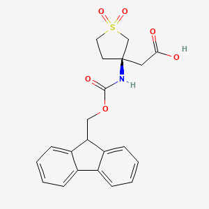 (S)-2-(3-((((9H-Fluoren-9-yl)methoxy)carbonyl)amino)-1,1-dioxidotetrahydrothiophen-3-yl)acetic acid