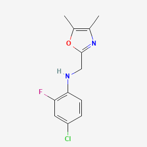 molecular formula C12H12ClFN2O B14915352 4-Chloro-N-((4,5-dimethyloxazol-2-yl)methyl)-2-fluoroaniline 