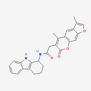 molecular formula C27H24N2O4 B14915369 2-(3,5-dimethyl-7-oxo-7H-furo[3,2-g]chromen-6-yl)-N-(2,3,4,9-tetrahydro-1H-carbazol-1-yl)acetamide 