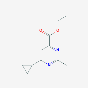 molecular formula C11H14N2O2 B1491544 Ethyl 6-cyclopropyl-2-methylpyrimidine-4-carboxylate CAS No. 2098079-35-5